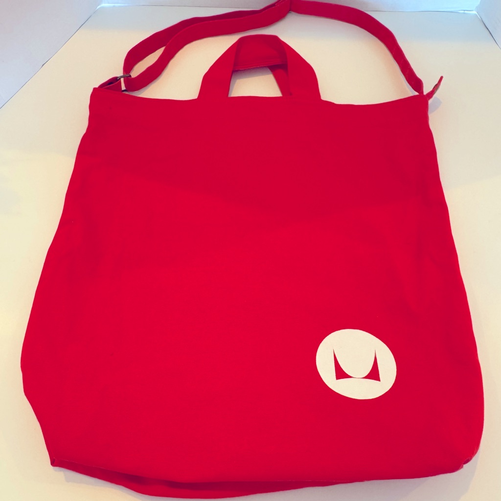 Herman Miller Red Canvas Tote With Handles  Adjustable Shoulder Strap New